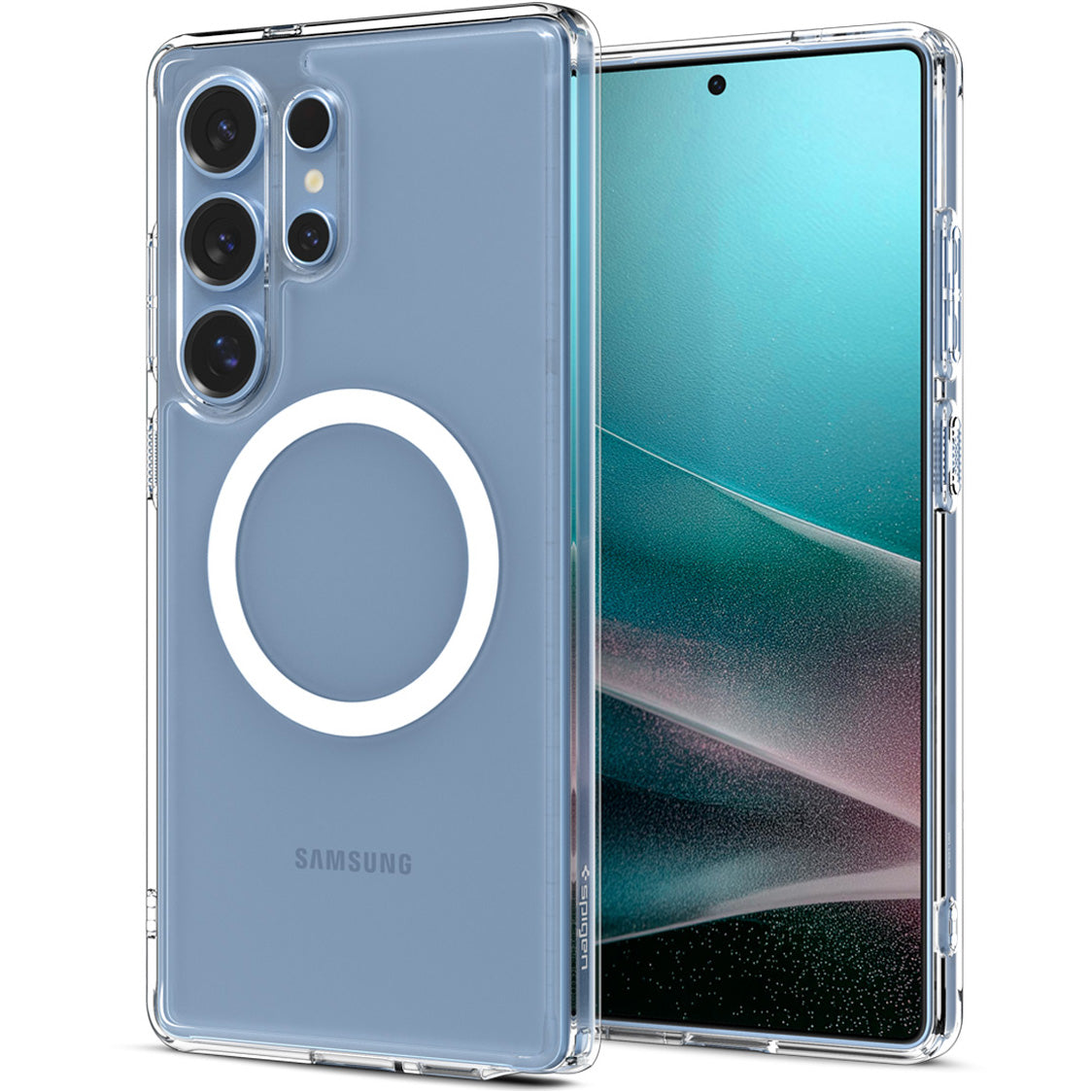 Handyhülle für Galaxy S25 Ultra, Spigen Ultra Hybrid Mag mit MagSafe, Transparent-Weiß
