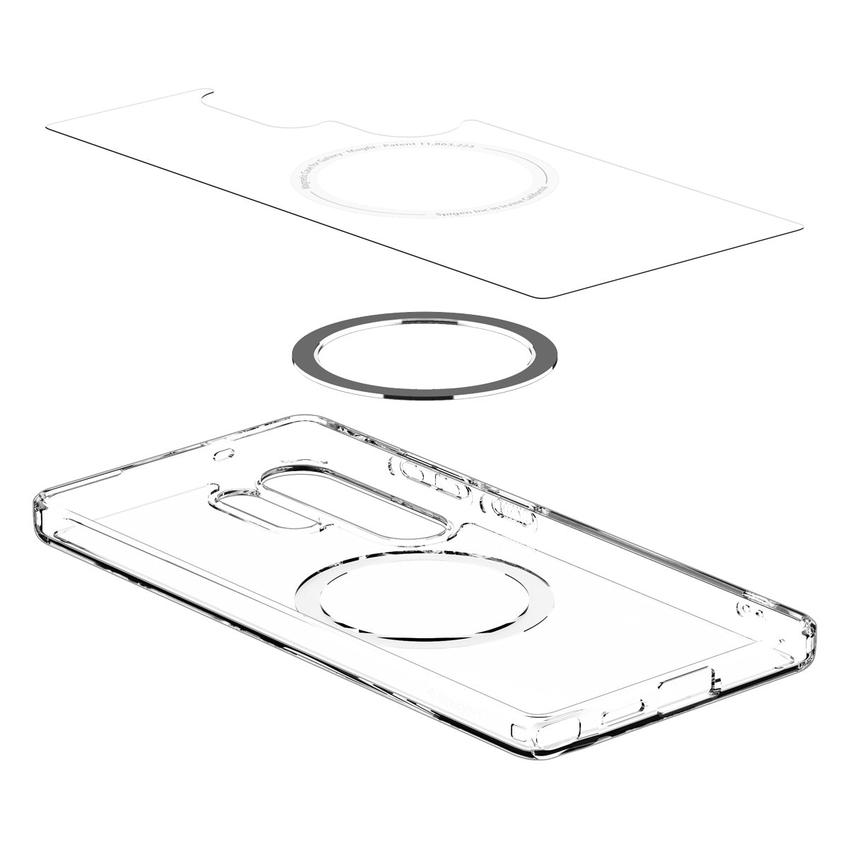 Handyhülle für Galaxy S25 Ultra, Spigen Ultra Hybrid Mag mit MagSafe, Transparent-Weiß