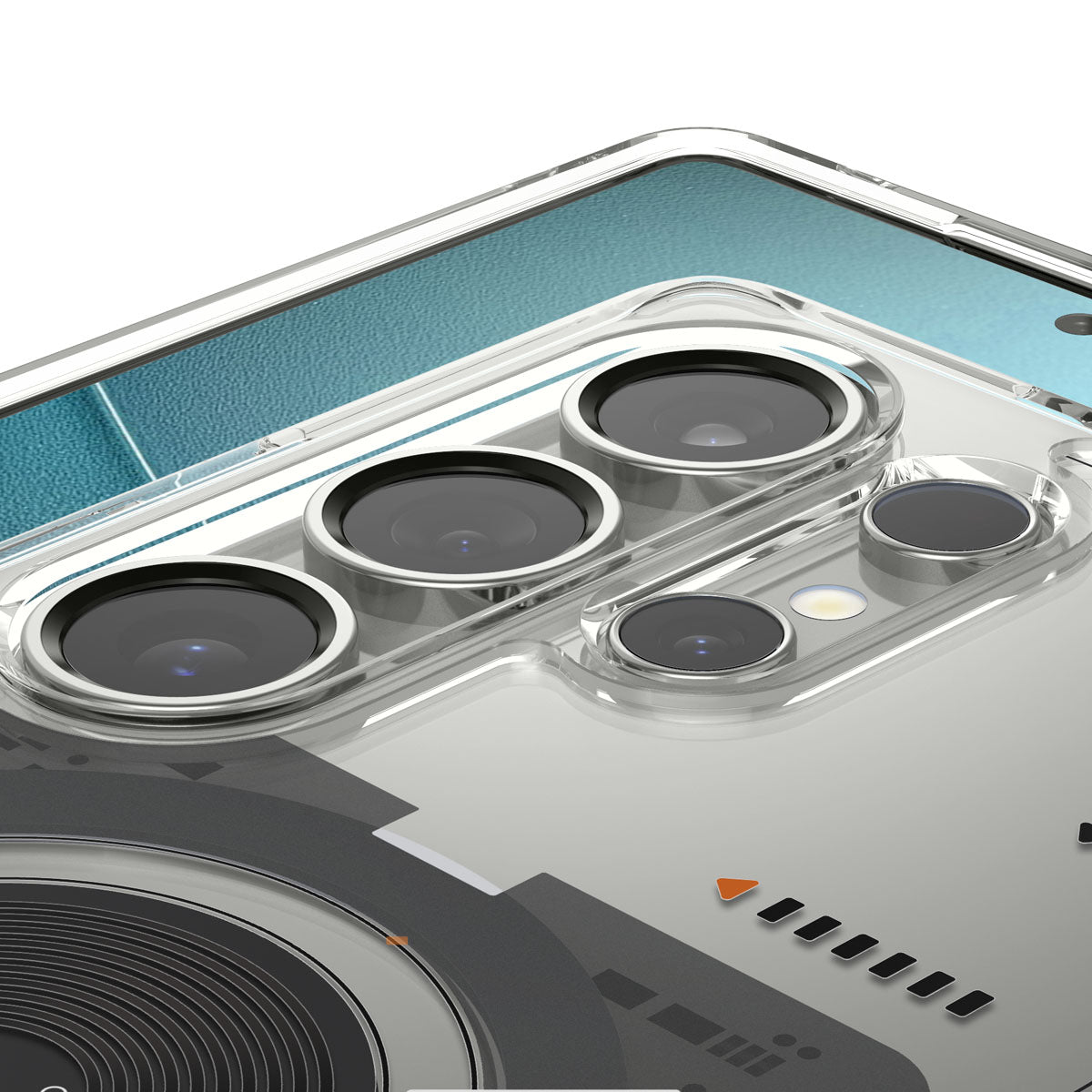 Handyhülle für Galaxy S25 Ultra, Spigen Ultra Hybrid Mag mit MagSafe, Transparent-Gemustert (Neo One)