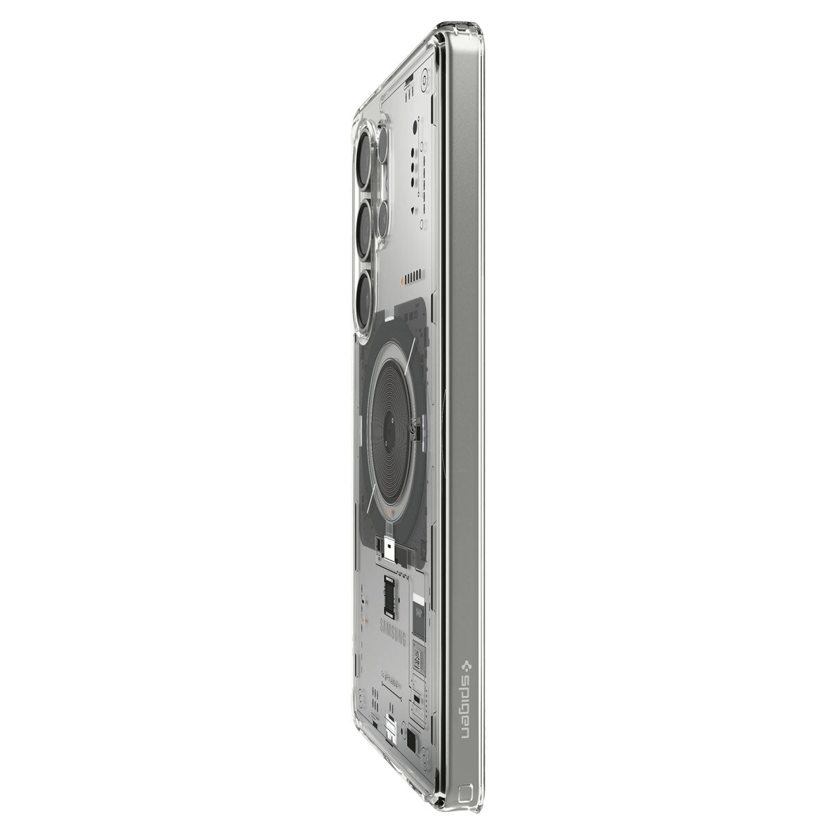 Handyhülle für Galaxy S25 Ultra, Spigen Ultra Hybrid Mag mit MagSafe, Transparent-Gemustert (Neo One)