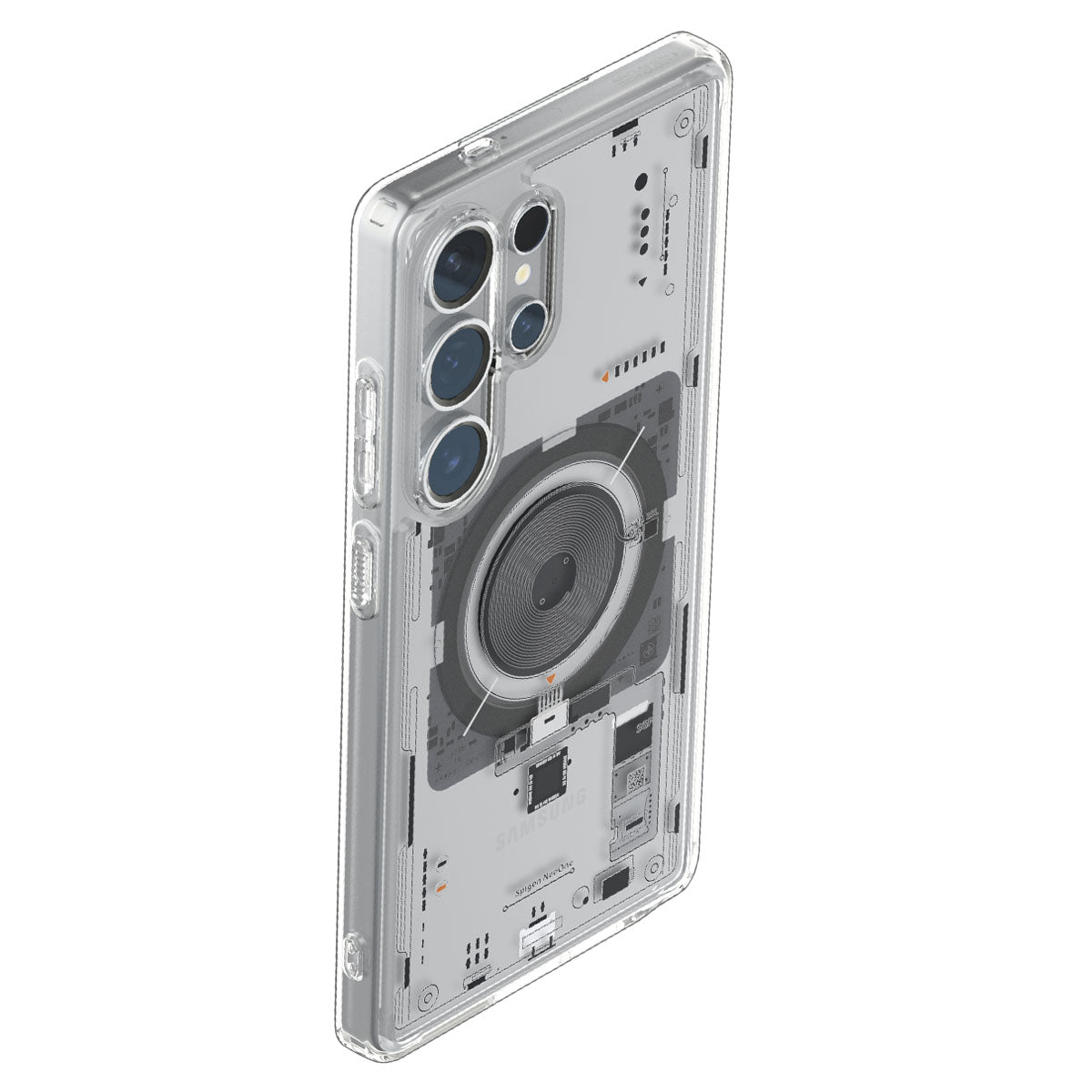 Handyhülle für Galaxy S25 Ultra, Spigen Ultra Hybrid Mag mit MagSafe, Transparent-Gemustert (Neo One)