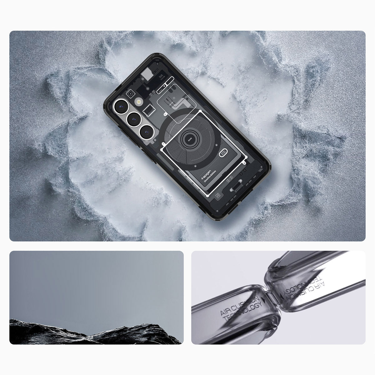 Handyhülle für Galaxy S25, Spigen Ultra Hybrid Mag mit MagSafe, Rauchfarben-Grau (Zero One)