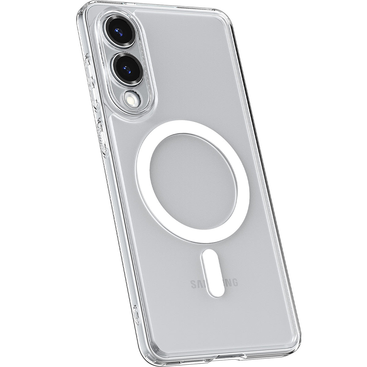 Handyhülle für Galaxy S25 Edge, Spigen Ultra Hybrid Mag mit MagSafe, Transparent-Weiß