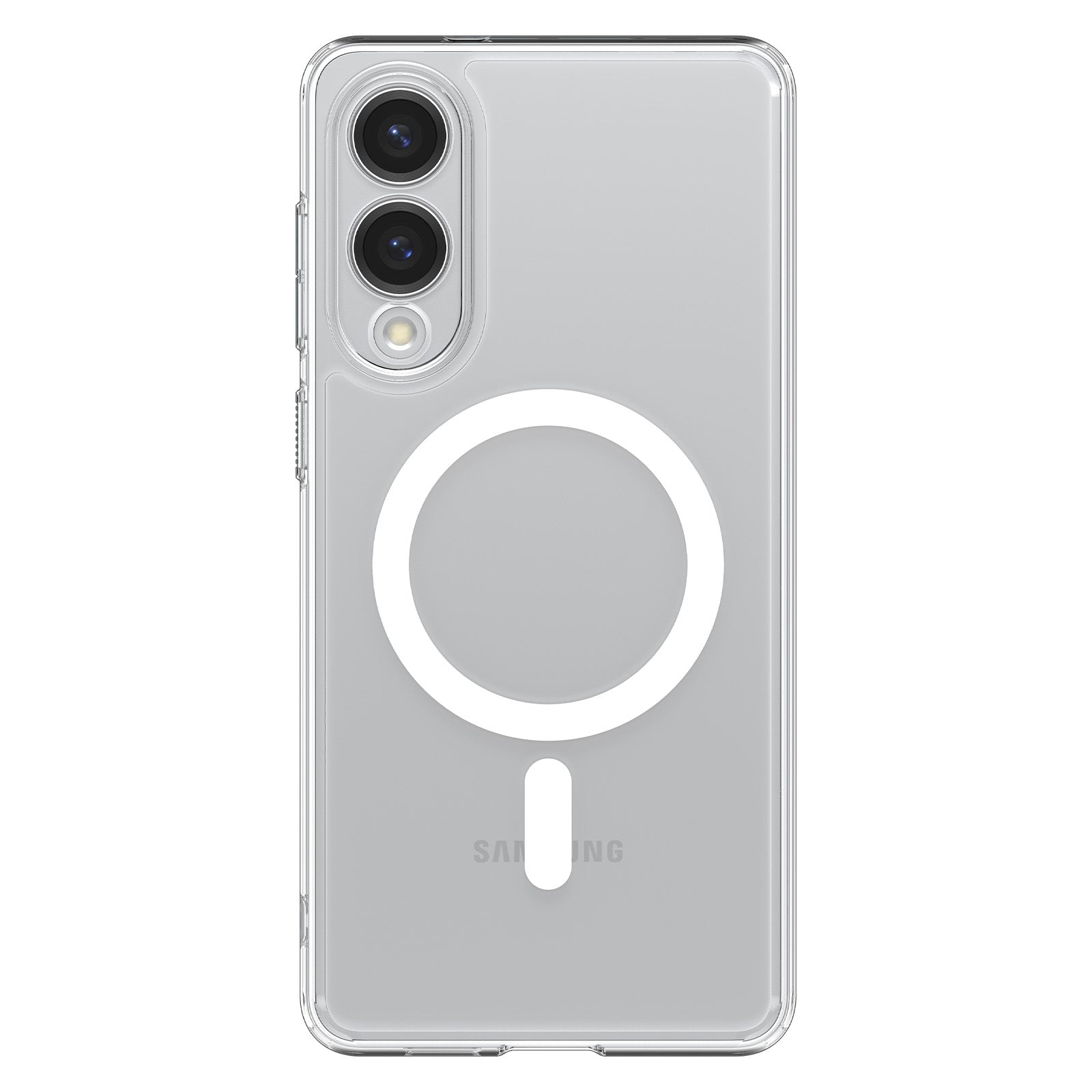Handyhülle für Galaxy S25 Edge, Spigen Ultra Hybrid Mag mit MagSafe, Transparent-Weiß