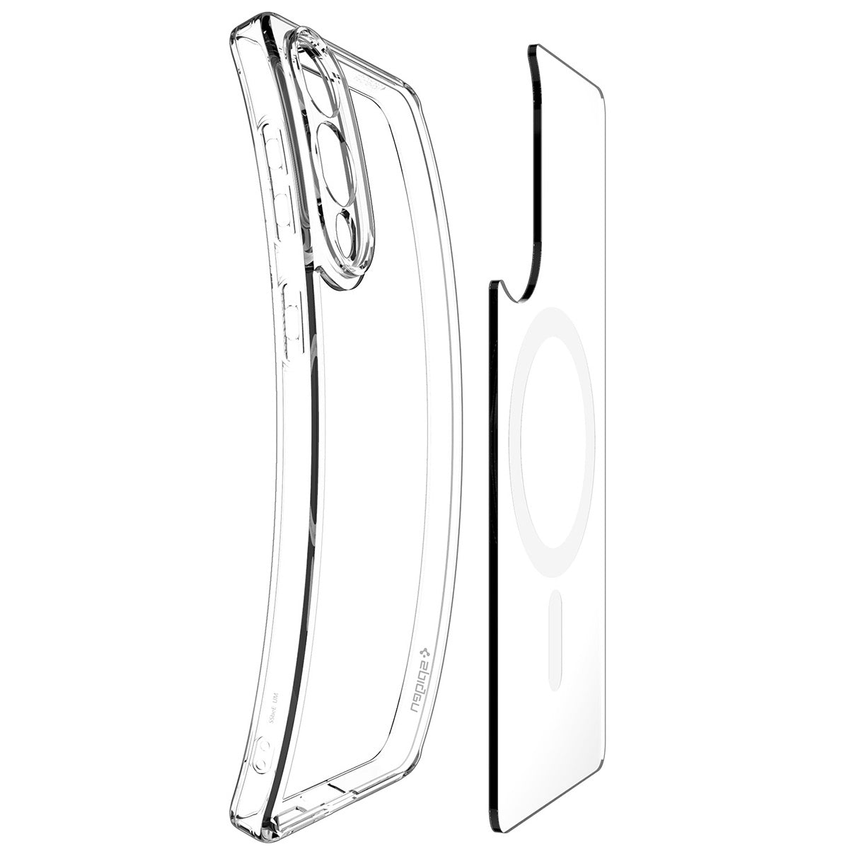 Handyhülle für Galaxy S25 Edge, Spigen Ultra Hybrid Mag mit MagSafe, Transparent-Weiß
