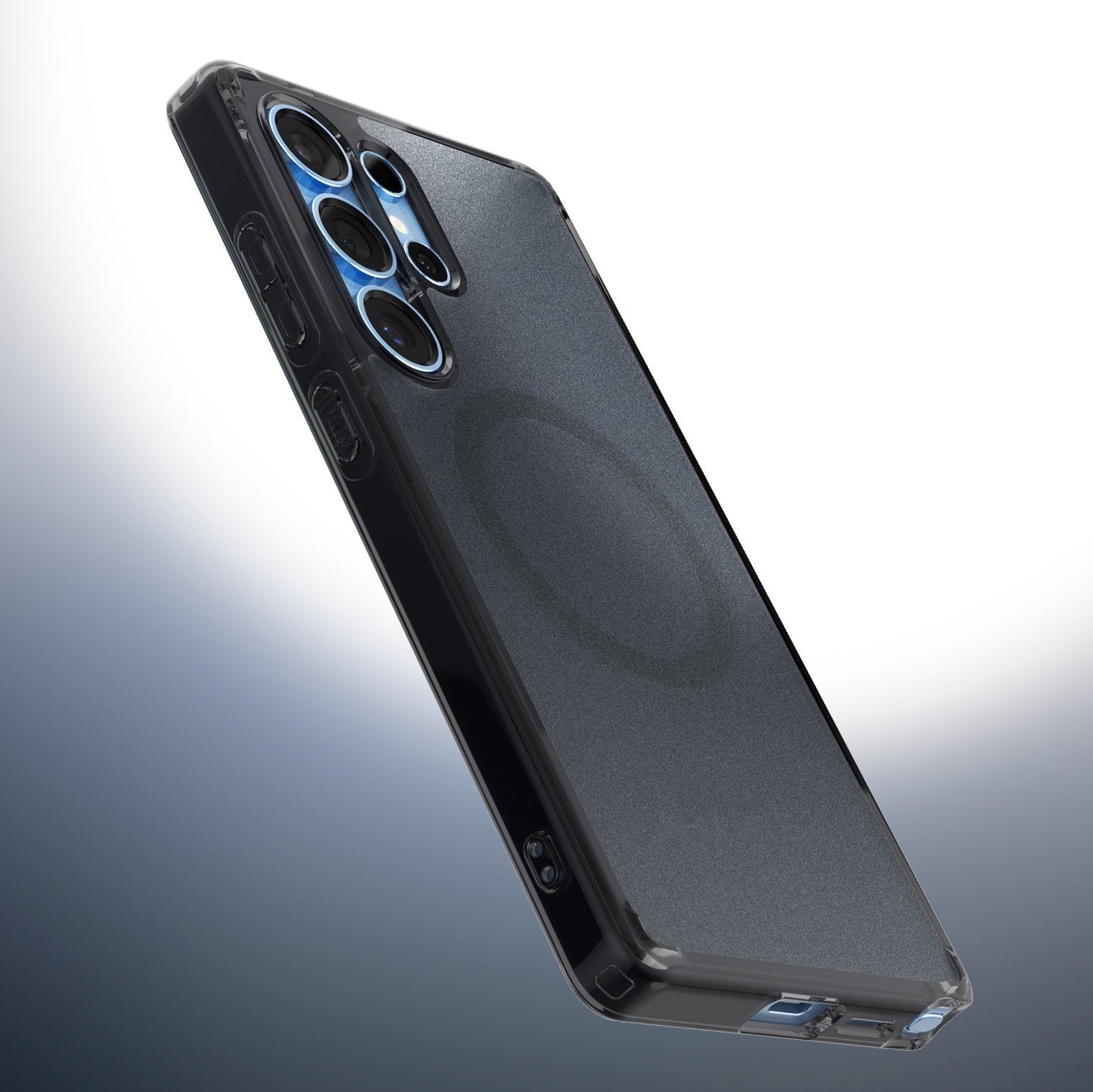 Handyhülle für Galaxy S25 Edge, Spigen Ultra Hybrid Mag mit MagSafe, Durchscheinend-Schwarz