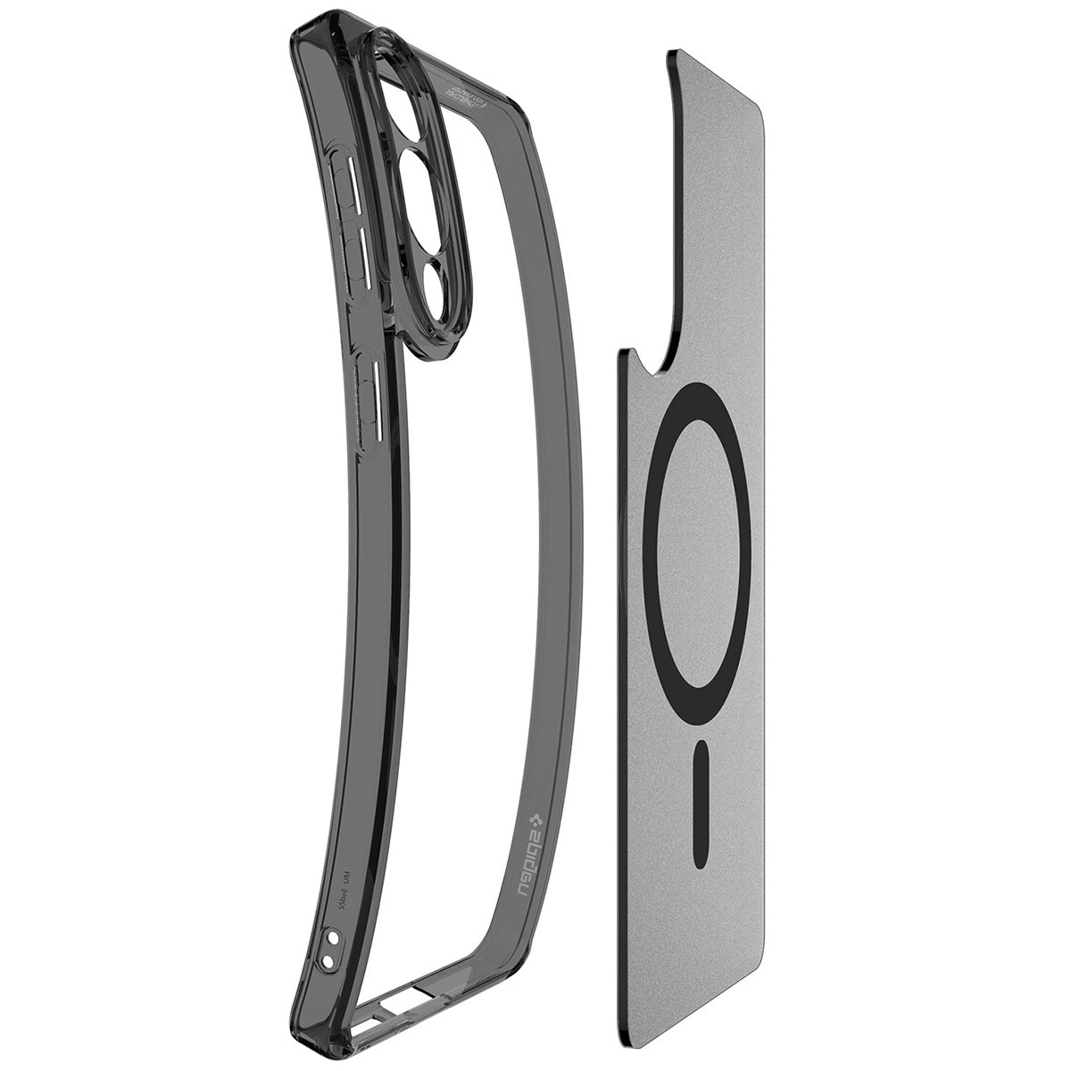 Handyhülle für Galaxy S25 Edge, Spigen Ultra Hybrid Mag mit MagSafe, Durchscheinend-Schwarz