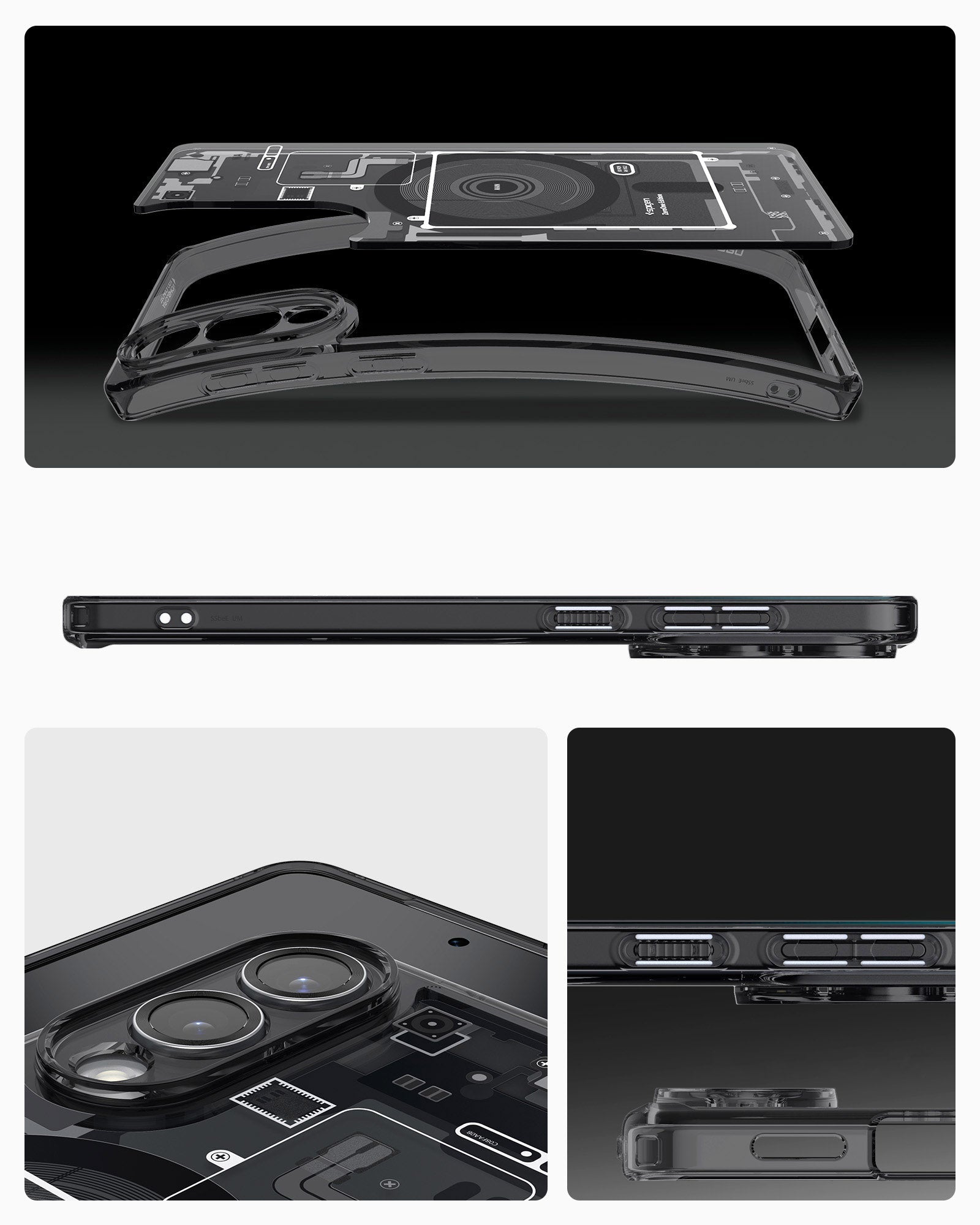 Handyhülle für Galaxy S25 Edge, Spigen Ultra Hybrid Mag mit MagSafe, Rauchfarben-Grau (Zero One)