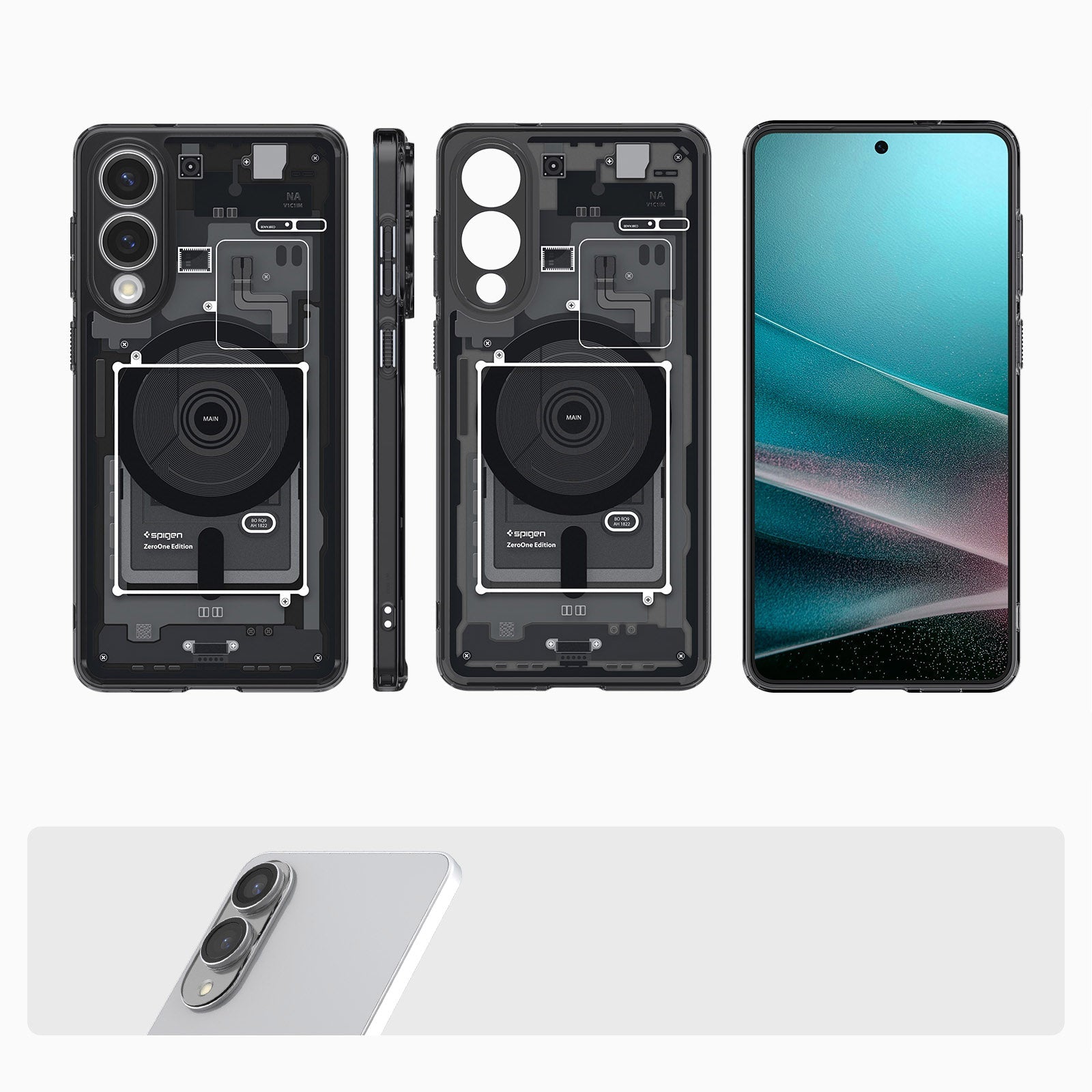 Handyhülle für Galaxy S25 Edge, Spigen Ultra Hybrid Mag mit MagSafe, Rauchfarben-Grau (Zero One)
