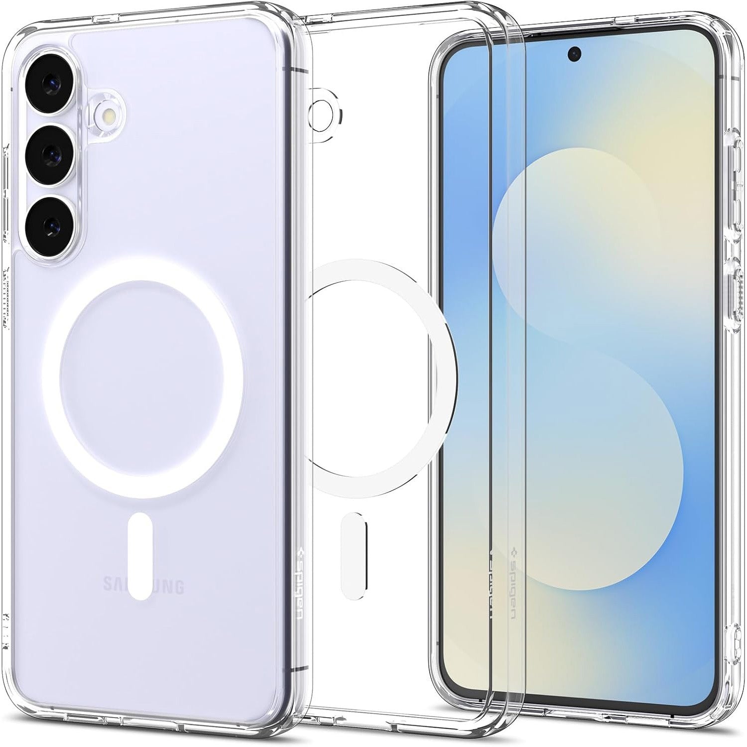 Handyhülle für Galaxy S25 FE, Spigen Ultra Hybrid Mag mit MagSafe, Transparent-Weiß