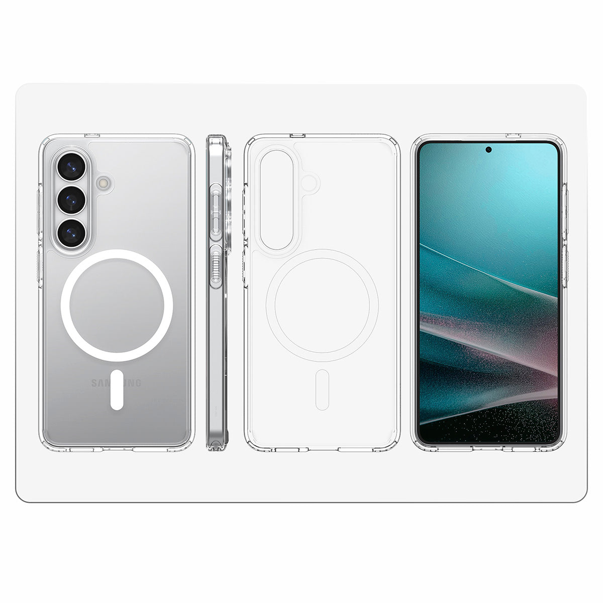 Handyhülle für Galaxy S26, Spigen Ultra Hybrid Mag mit MagSafe, Transparent-Weiß