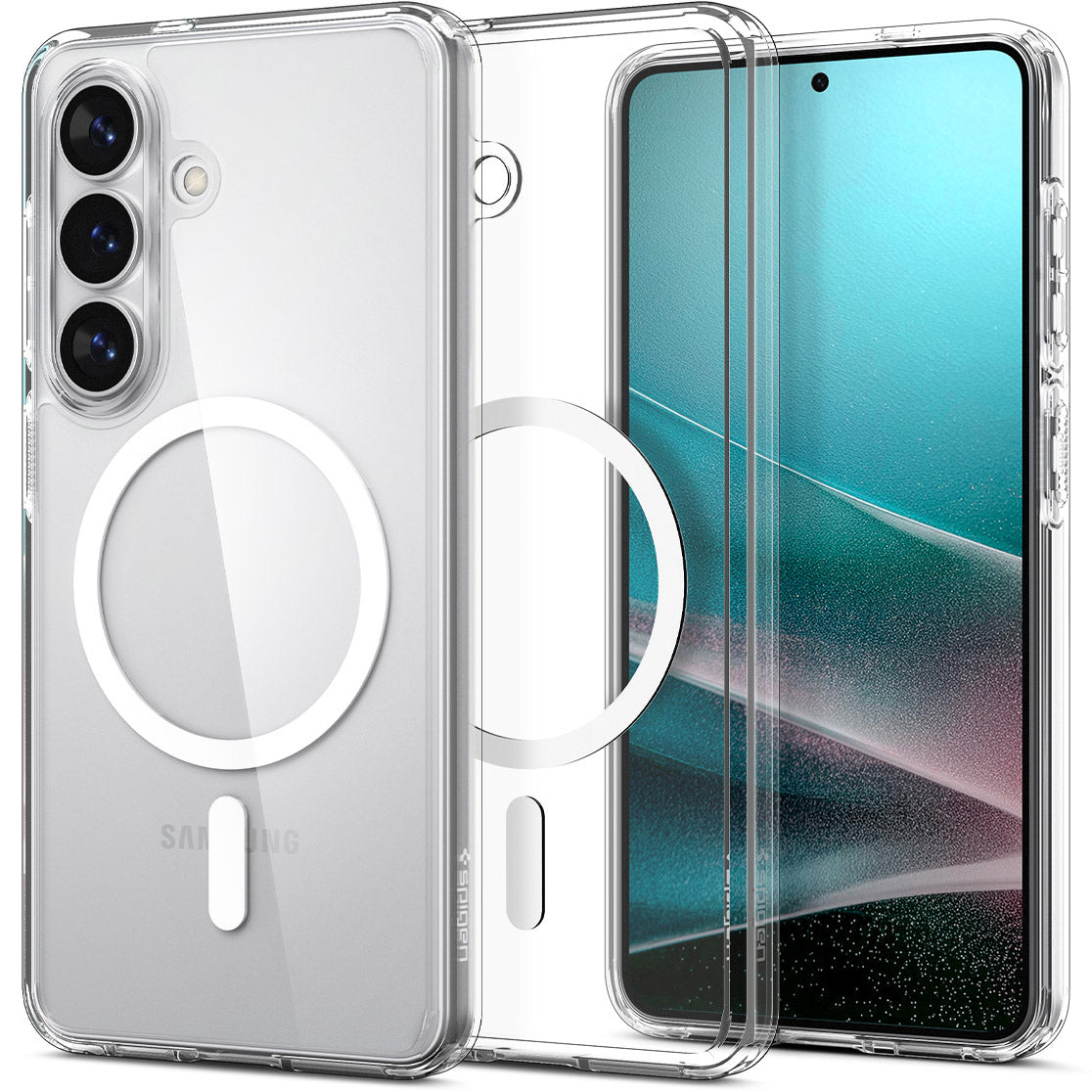 Handyhülle für Galaxy S26, Spigen Ultra Hybrid Mag mit MagSafe, Transparent-Weiß