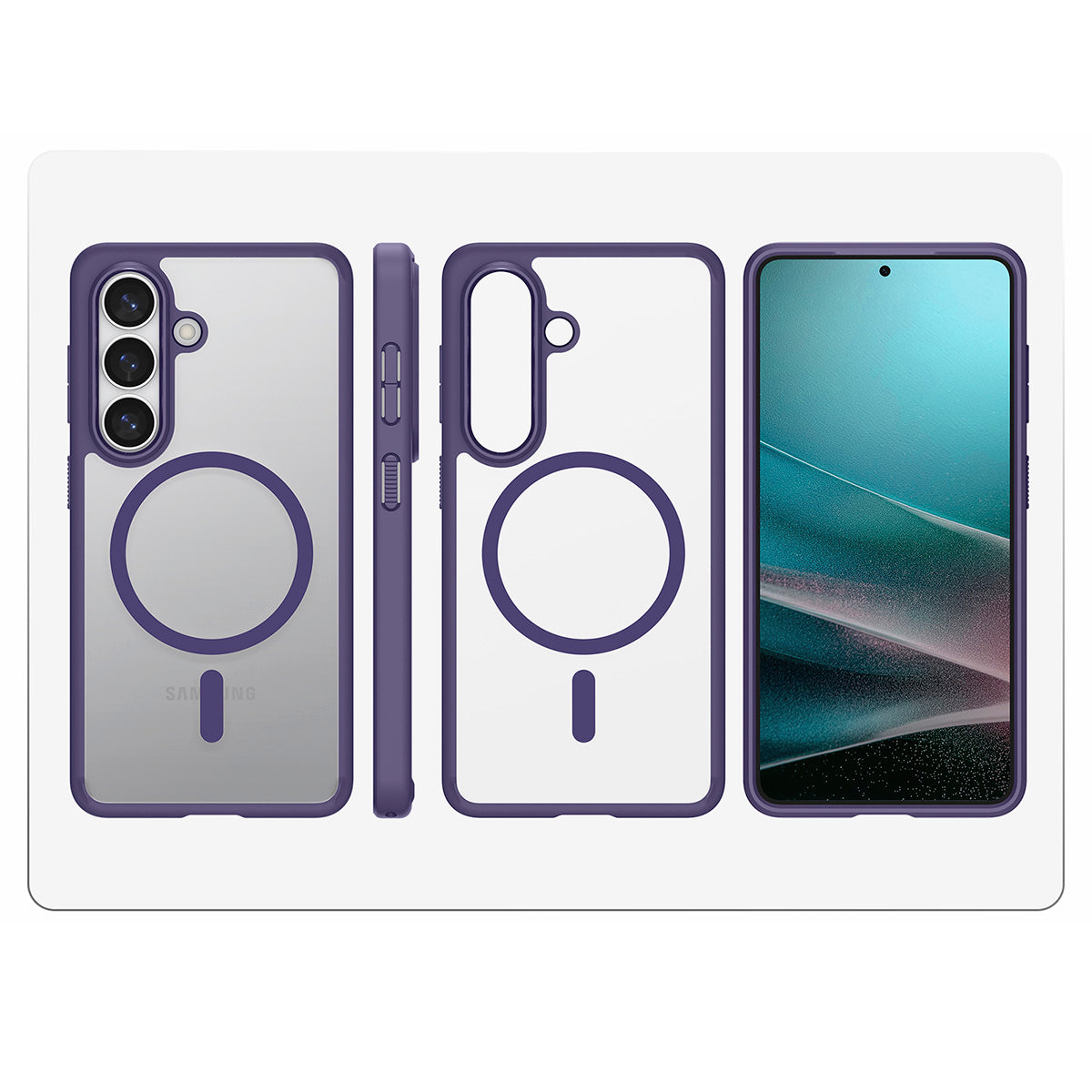Handyhülle für Galaxy S26, Spigen Ultra Hybrid Mag mit MagSafe, Transparent-Violett