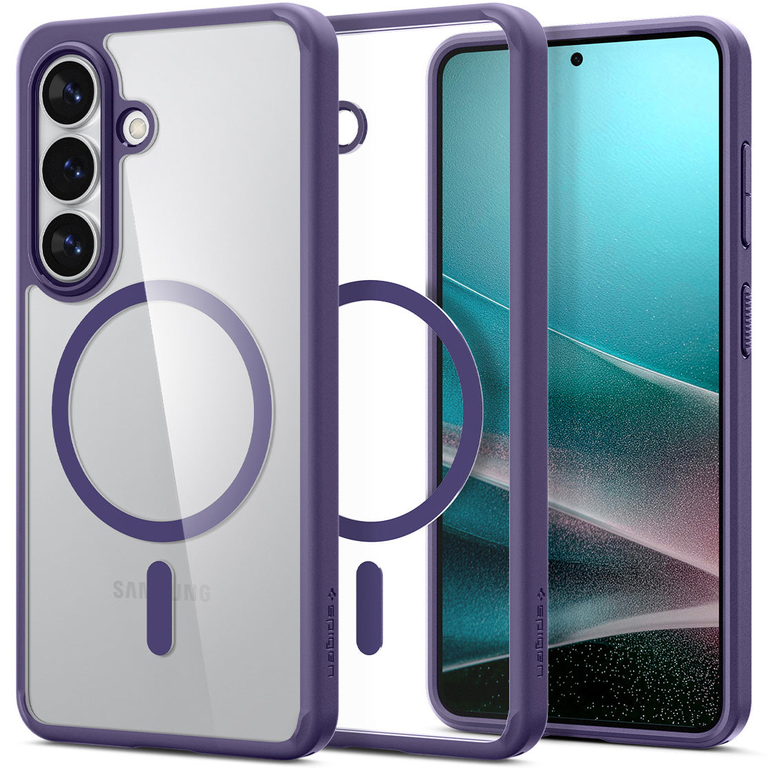 Handyhülle für Galaxy S26, Spigen Ultra Hybrid Mag mit MagSafe, Transparent-Violett