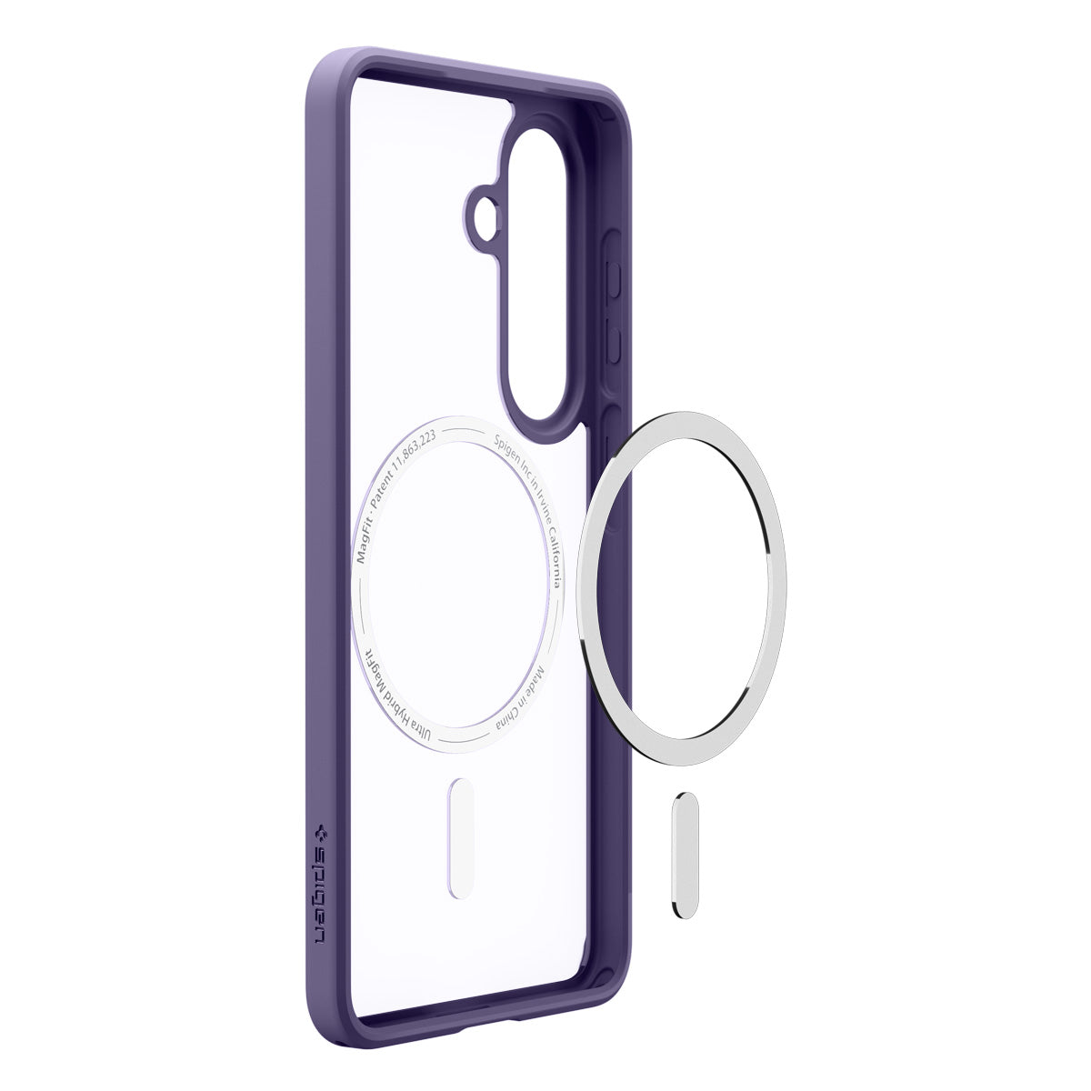 Handyhülle für Galaxy S26, Spigen Ultra Hybrid Mag mit MagSafe, Transparent-Violett