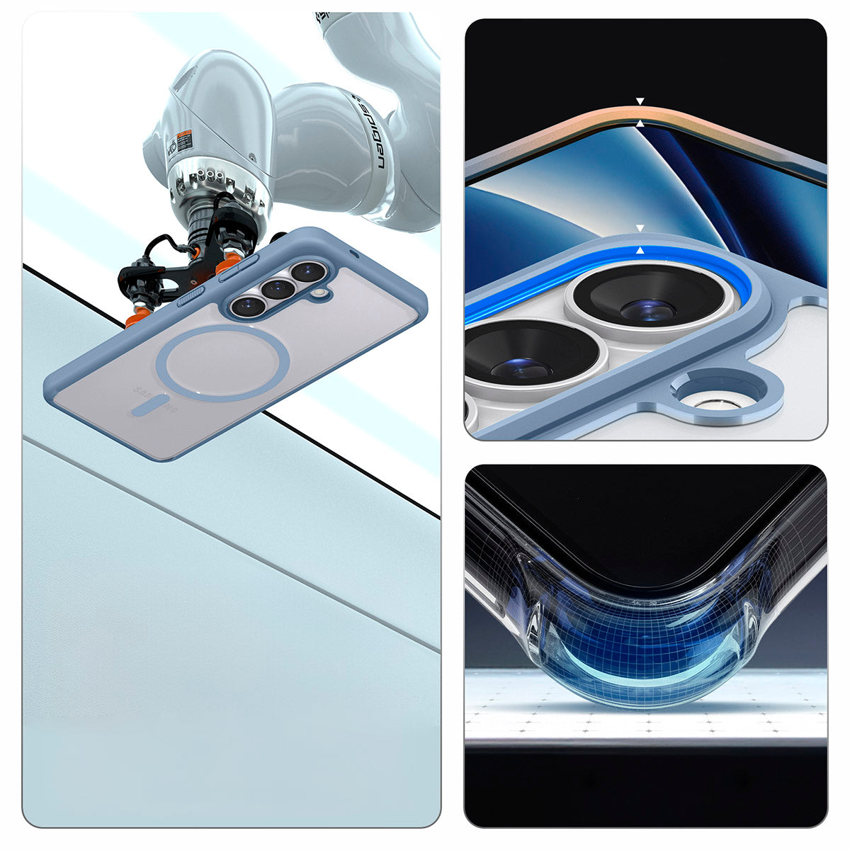 Handyhülle für Galaxy S26, Spigen Ultra Hybrid Mag mit MagSafe, Transparent-Blau
