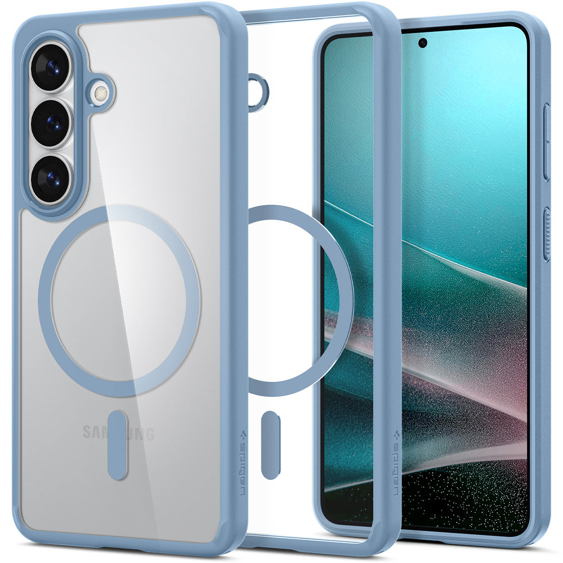 Handyhülle für Galaxy S26, Spigen Ultra Hybrid Mag mit MagSafe, Transparent-Blau
