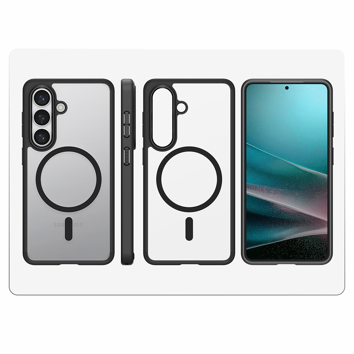 Handyhülle für Galaxy S26, Spigen Ultra Hybrid Mag mit MagSafe, Transparent-Schwarz