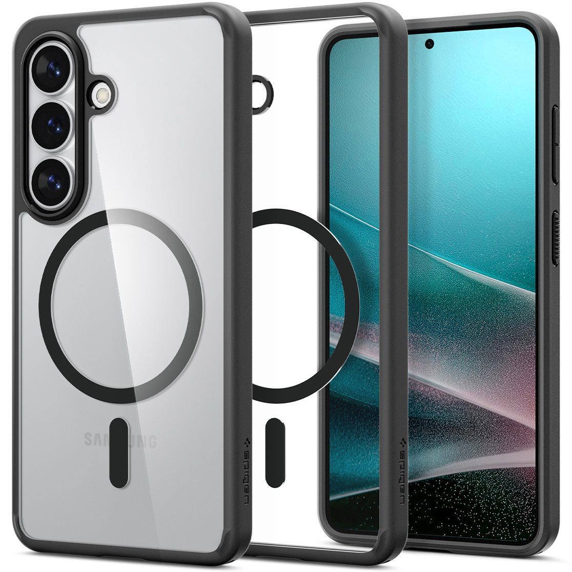 Handyhülle für Galaxy S26, Spigen Ultra Hybrid Mag mit MagSafe, Transparent-Schwarz