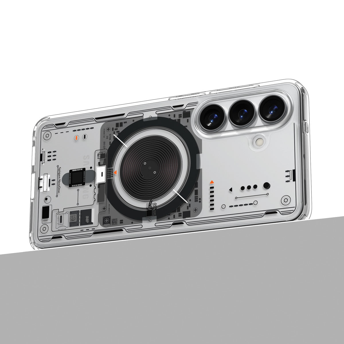 Handyhülle für Galaxy S26, Spigen Ultra Hybrid Mag mit MagSafe, Transparent-Gemustert (Neo One)