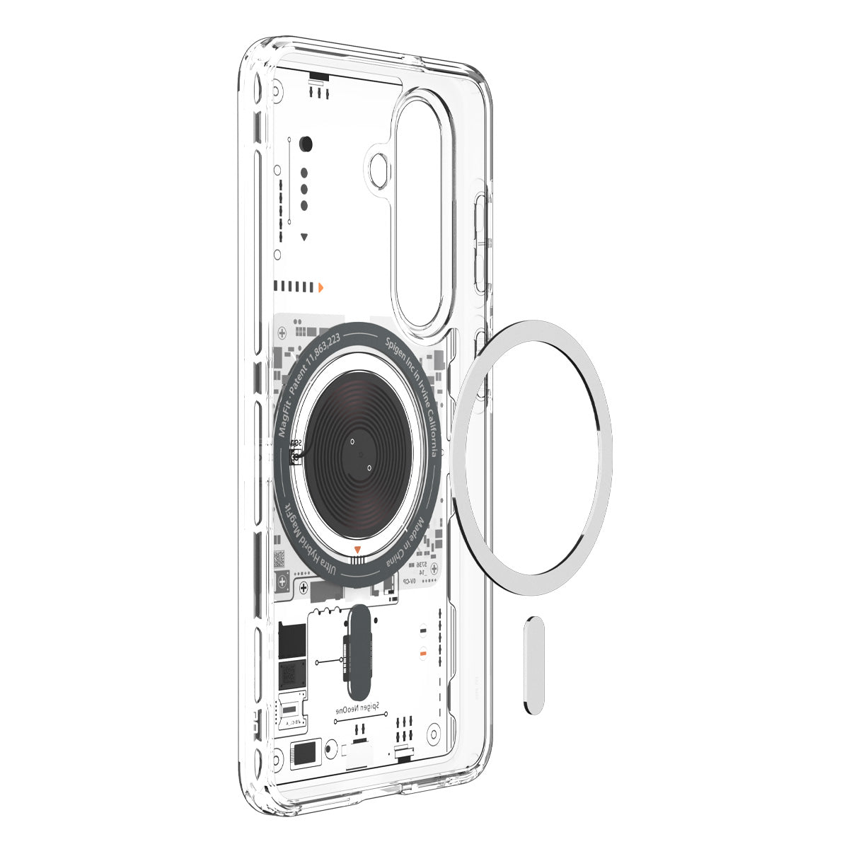 Handyhülle für Galaxy S26, Spigen Ultra Hybrid Mag mit MagSafe, Transparent-Gemustert (Neo One)
