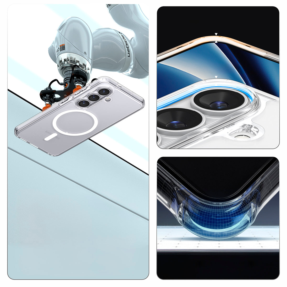 Handyhülle für Galaxy S26 Plus, Spigen Ultra Hybrid Mag mit MagSafe, Transparent-Weiß