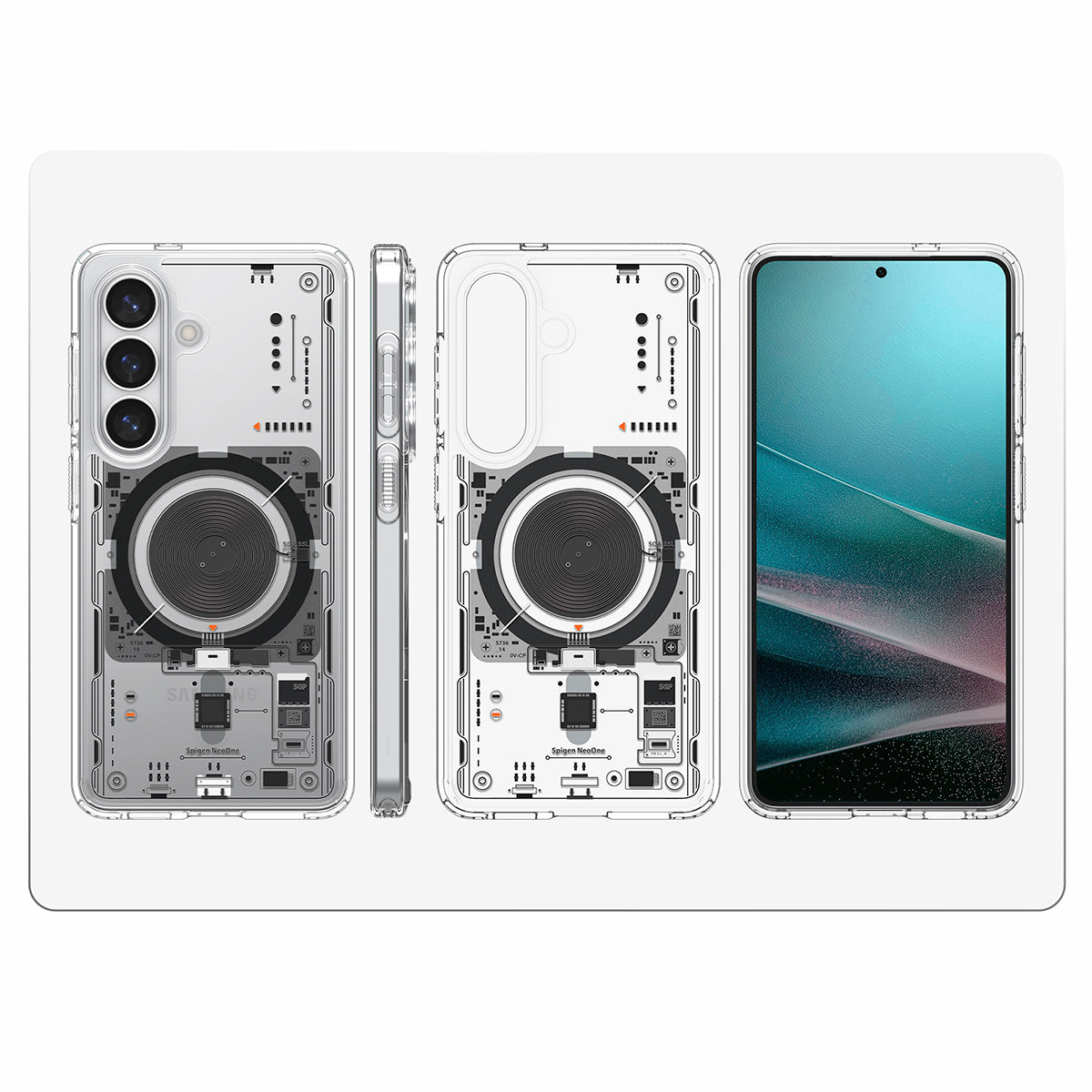 Handyhülle für Galaxy S26 Plus, Spigen Ultra Hybrid Mag mit MagSafe, Transparent-Gemustert (Neo One)