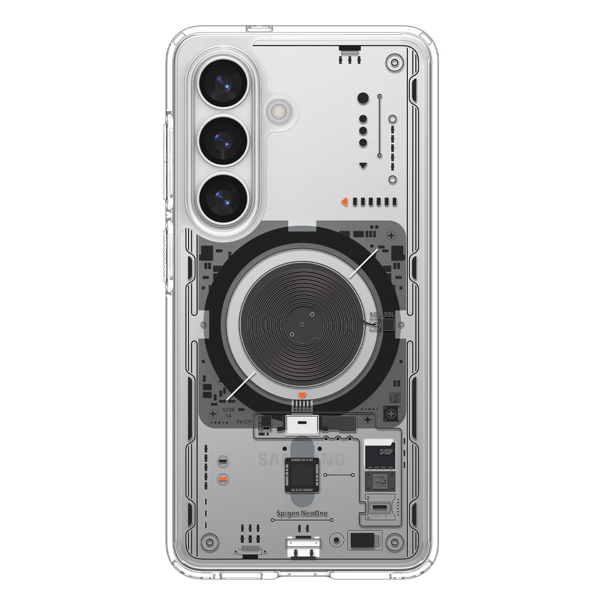 Handyhülle für Galaxy S26 Plus, Spigen Ultra Hybrid Mag mit MagSafe, Transparent-Gemustert (Neo One)