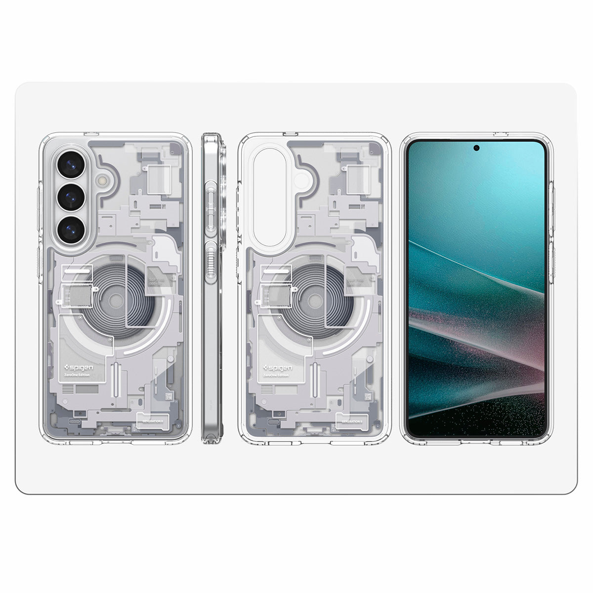 Handyhülle für Galaxy S26 Plus, Spigen Ultra Hybrid Mag mit MagSafe, Weiß-Grau (Zero One)