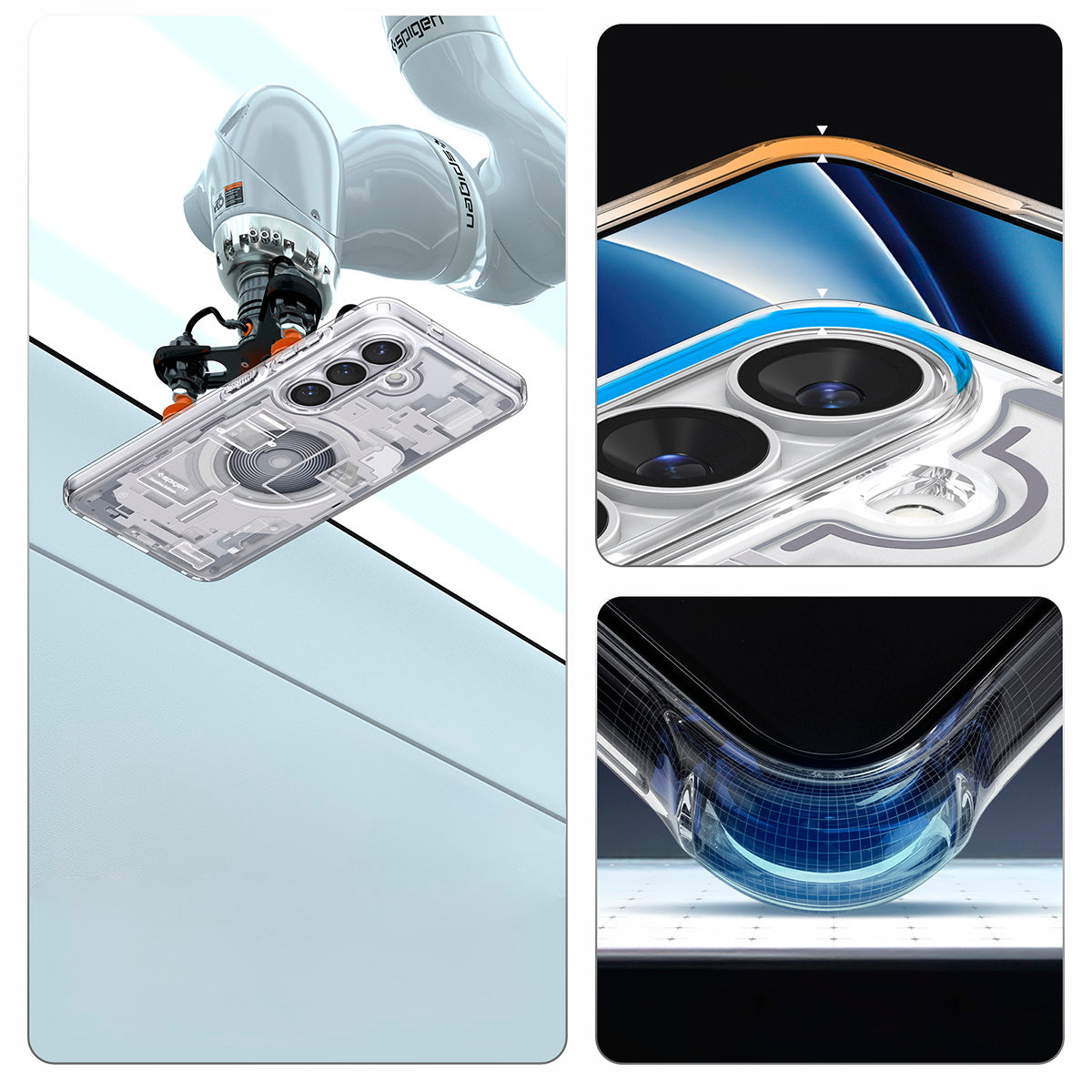 Handyhülle für Galaxy S26 Plus, Spigen Ultra Hybrid Mag mit MagSafe, Weiß-Grau (Zero One)