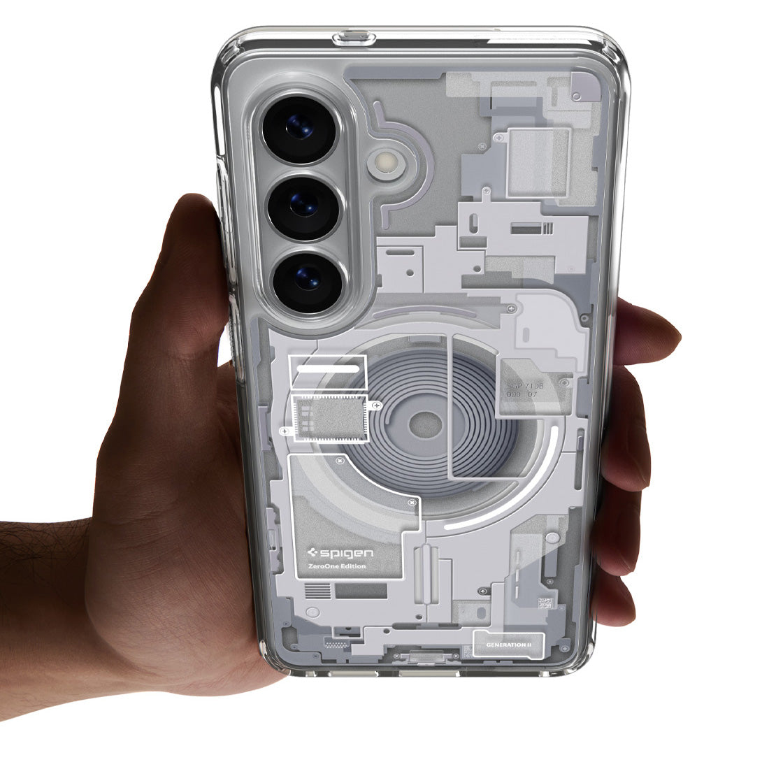 Handyhülle für Galaxy S26 Plus, Spigen Ultra Hybrid Mag mit MagSafe, Weiß-Grau (Zero One)