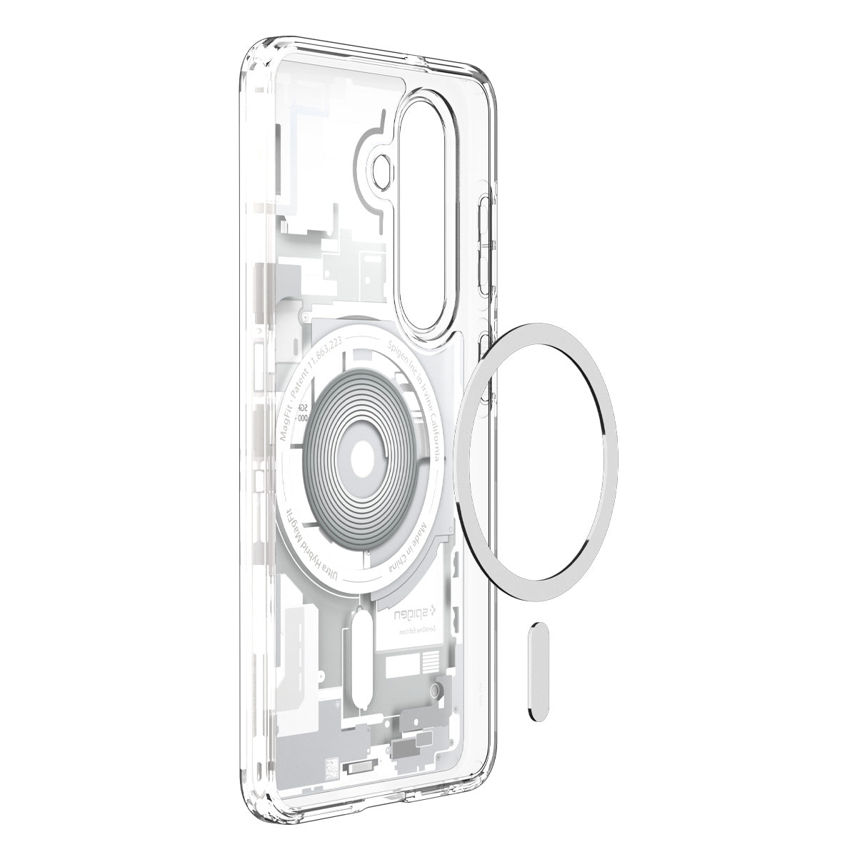 Handyhülle für Galaxy S26 Plus, Spigen Ultra Hybrid Mag mit MagSafe, Weiß-Grau (Zero One)