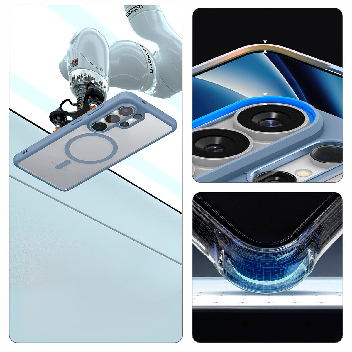 Handyhülle für Galaxy S26 Ultra, Spigen Ultra Hybrid Mag mit MagSafe, Transparent-Blau