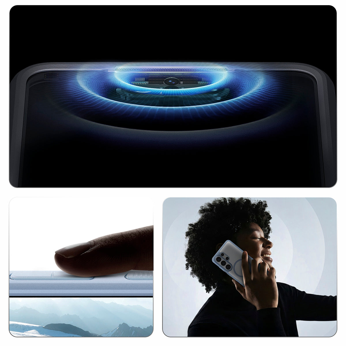 Handyhülle für Galaxy S26 Ultra, Spigen Ultra Hybrid Mag mit MagSafe, Transparent-Blau
