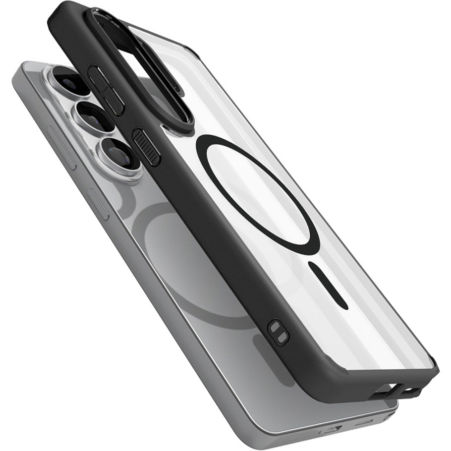 Handyhülle für Galaxy S26 Ultra, Spigen Ultra Hybrid Mag mit MagSafe, Transparent-Schwarz