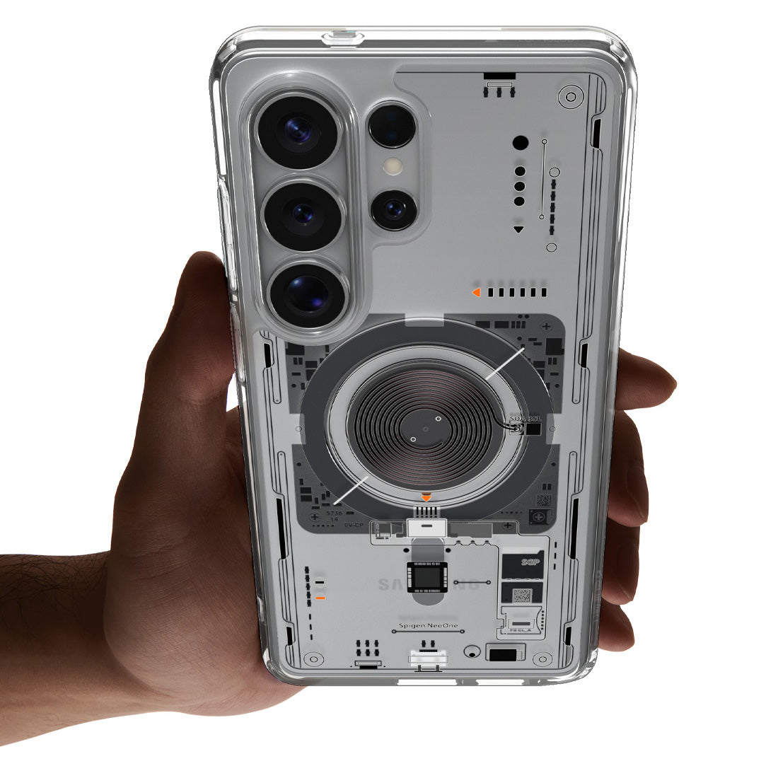 Handyhülle für Galaxy S26 Ultra, Spigen Ultra Hybrid Mag mit MagSafe, Transparent-Gemustert (Neo One)