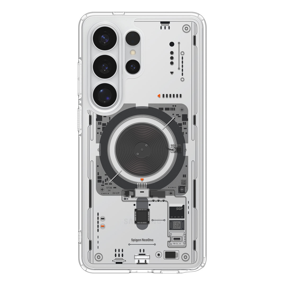 Handyhülle für Galaxy S26 Ultra, Spigen Ultra Hybrid Mag mit MagSafe, Transparent-Gemustert (Neo One)