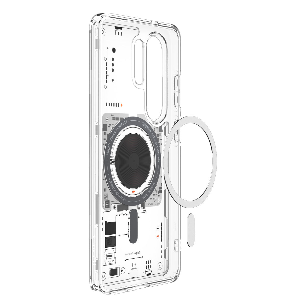 Handyhülle für Galaxy S26 Ultra, Spigen Ultra Hybrid Mag mit MagSafe, Transparent-Gemustert (Neo One)
