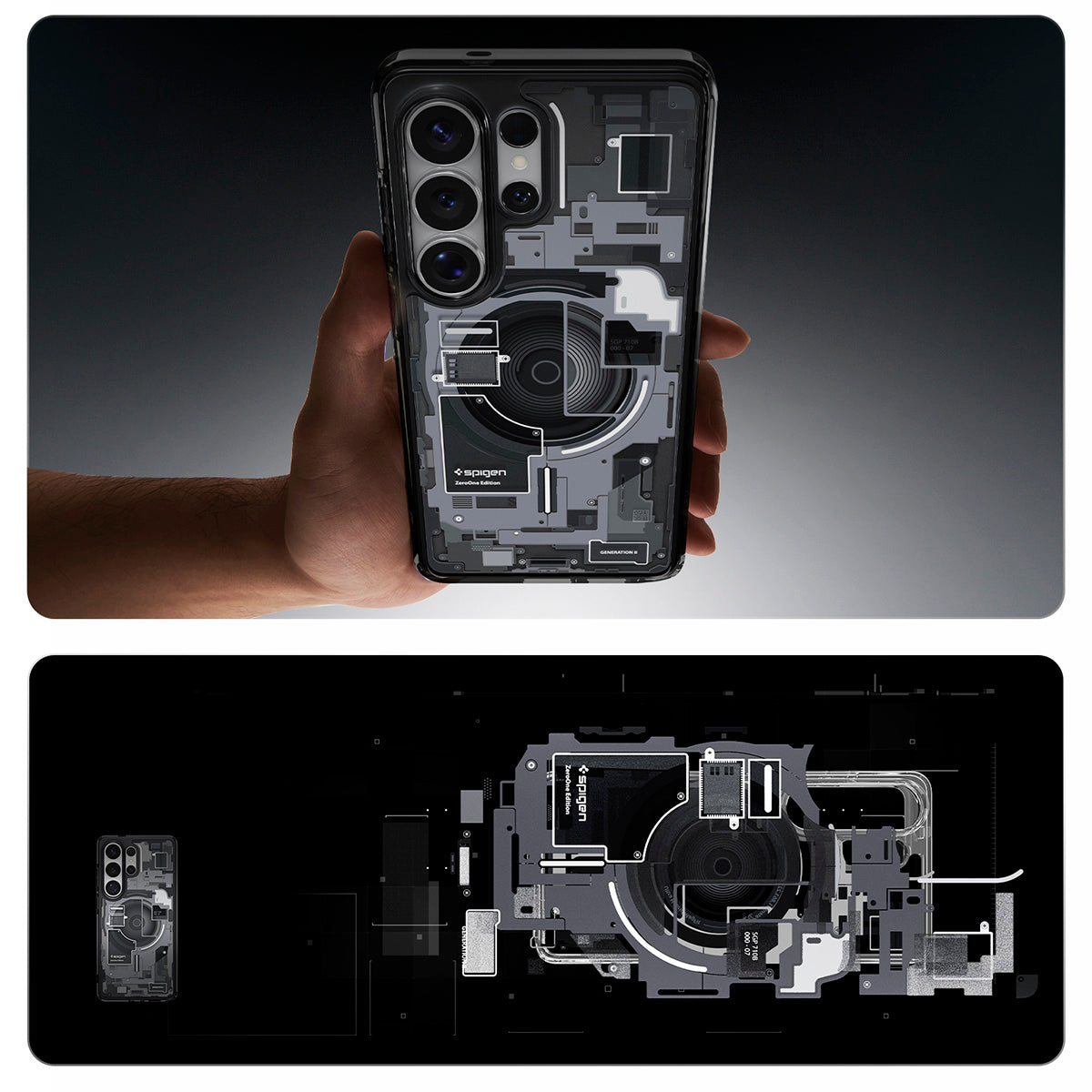 Handyhülle für Galaxy S26 Ultra, Spigen Ultra Hybrid Mag mit MagSafe, Rauchfarben-Grau (Zero One)