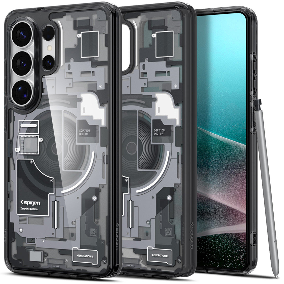 Handyhülle für Galaxy S26 Ultra, Spigen Ultra Hybrid Mag mit MagSafe, Rauchfarben-Grau (Zero One)