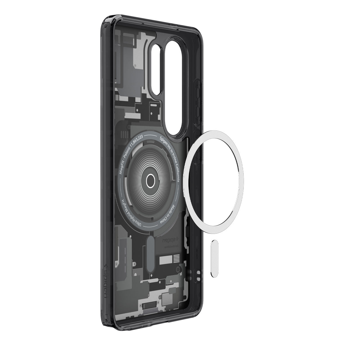 Handyhülle für Galaxy S26 Ultra, Spigen Ultra Hybrid Mag mit MagSafe, Rauchfarben-Grau (Zero One)
