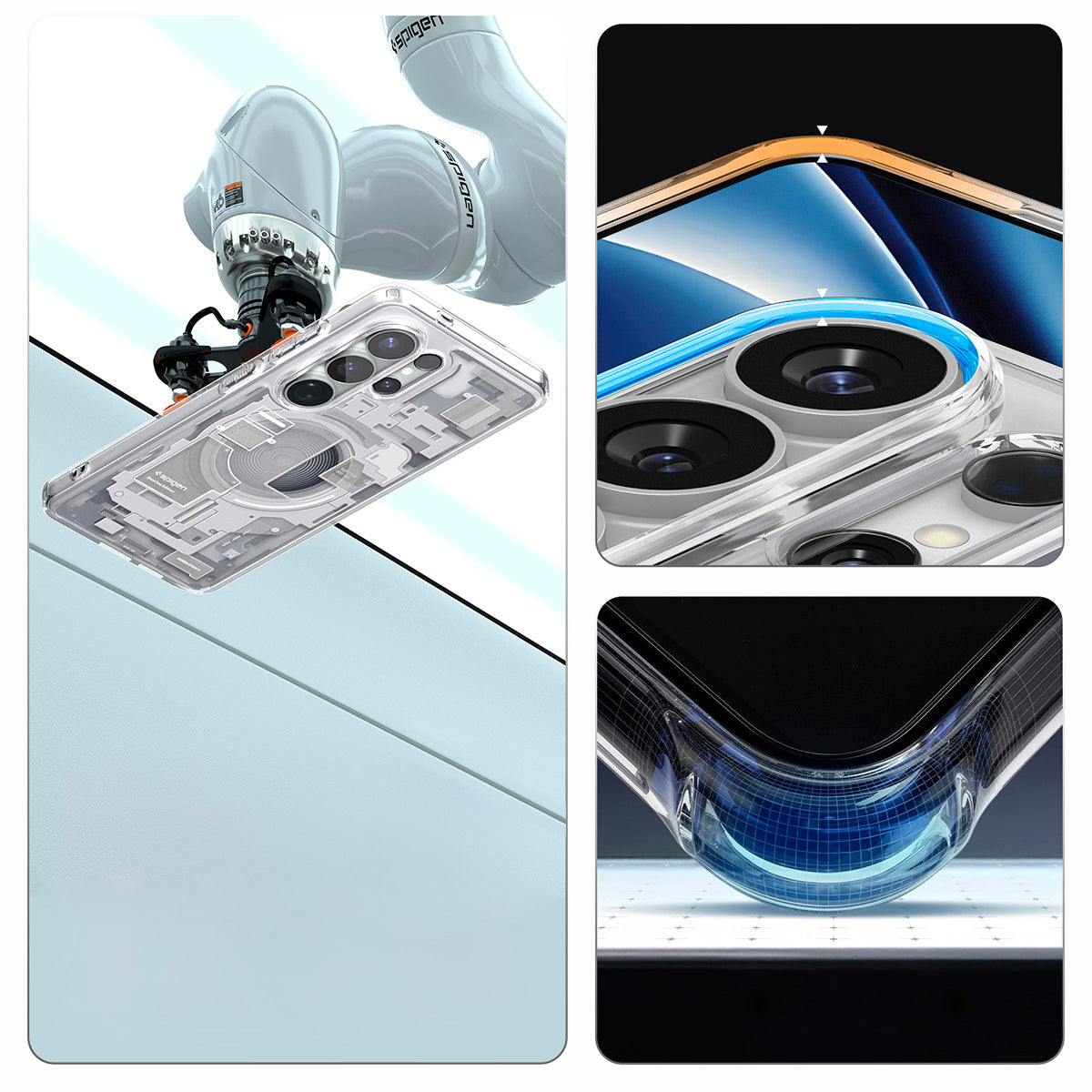 Handyhülle für Galaxy S26 Ultra, Spigen Ultra Hybrid Mag mit MagSafe, Weiß-Grau (Zero One)