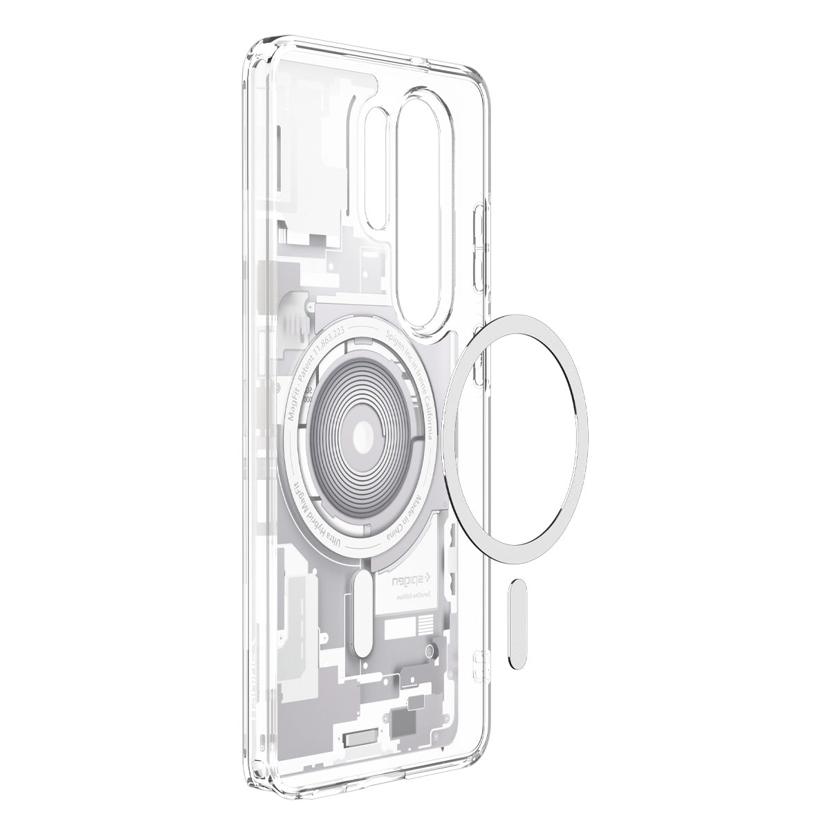 Handyhülle für Galaxy S26 Ultra, Spigen Ultra Hybrid Mag mit MagSafe, Weiß-Grau (Zero One)