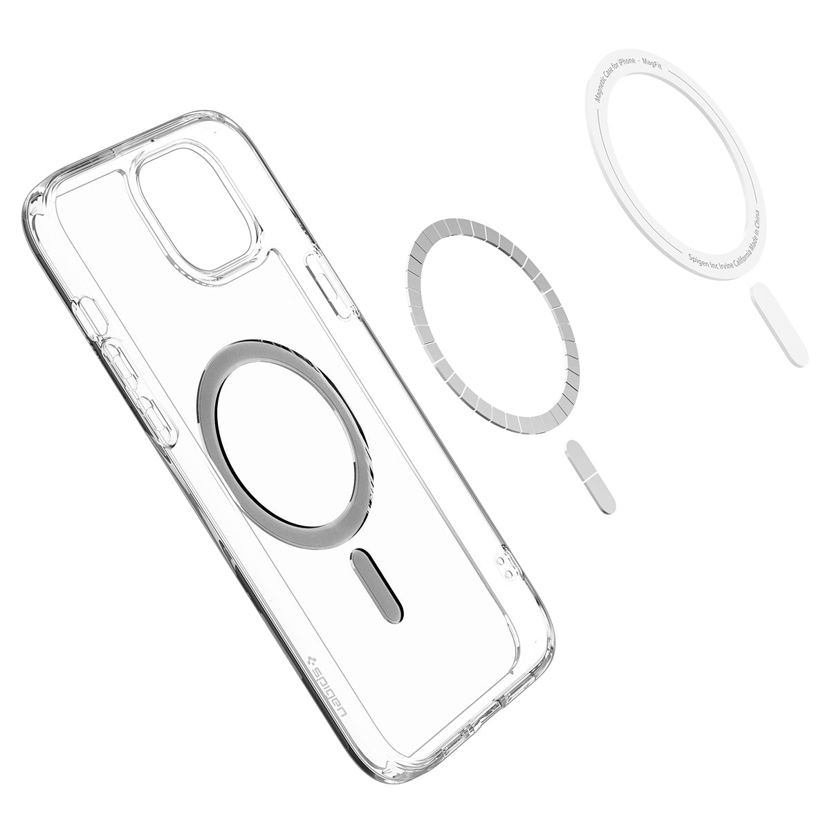 Schutzhülle Spigen Ultra Hybrid Mag mit MagSafe für Apple iPhone 15 Plus, Transparent-Schwarz