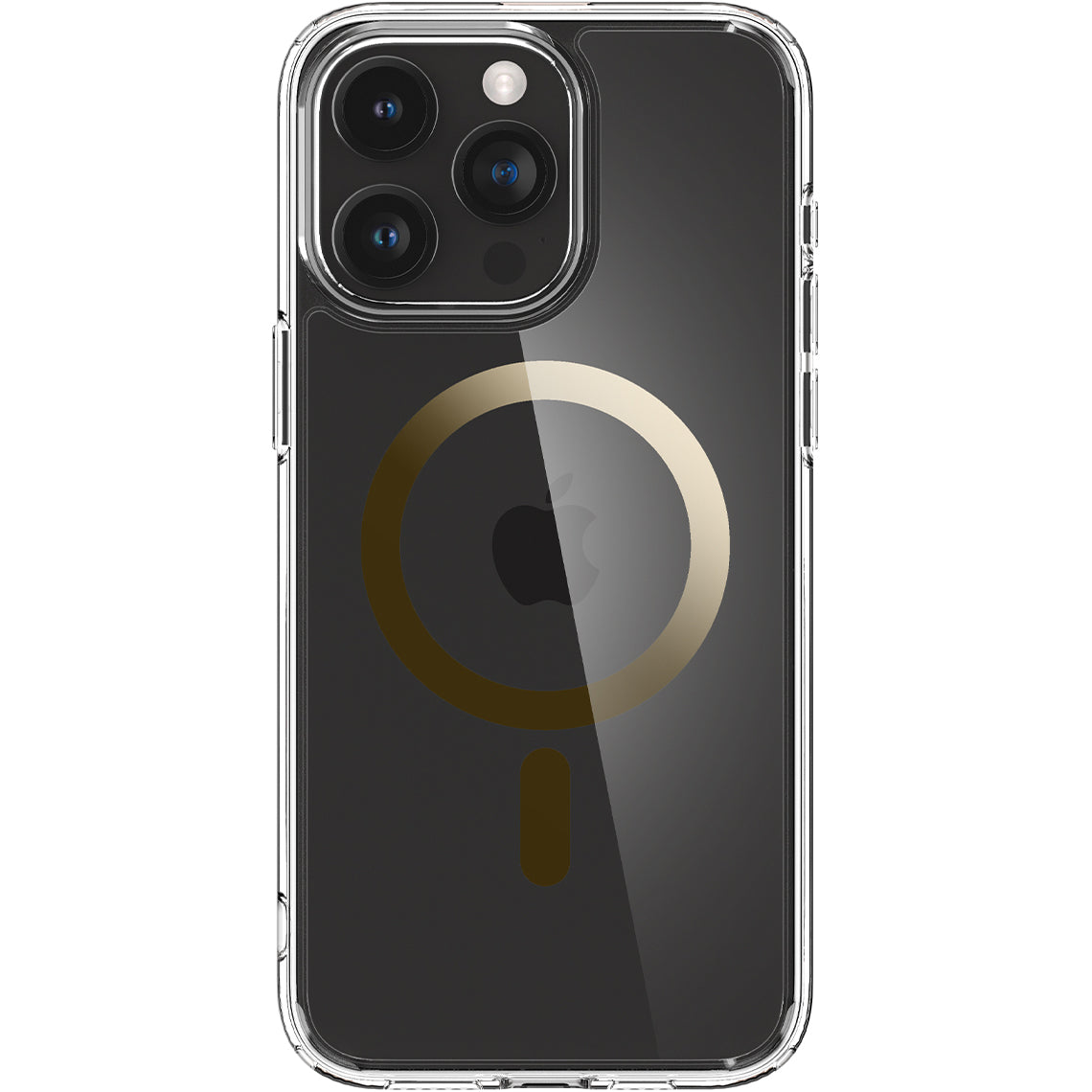 Schutzhülle Spigen Ultra Hybrid Mag mit MagSafe für Apple iPhone 15 Pro Max, Transparent-Golden