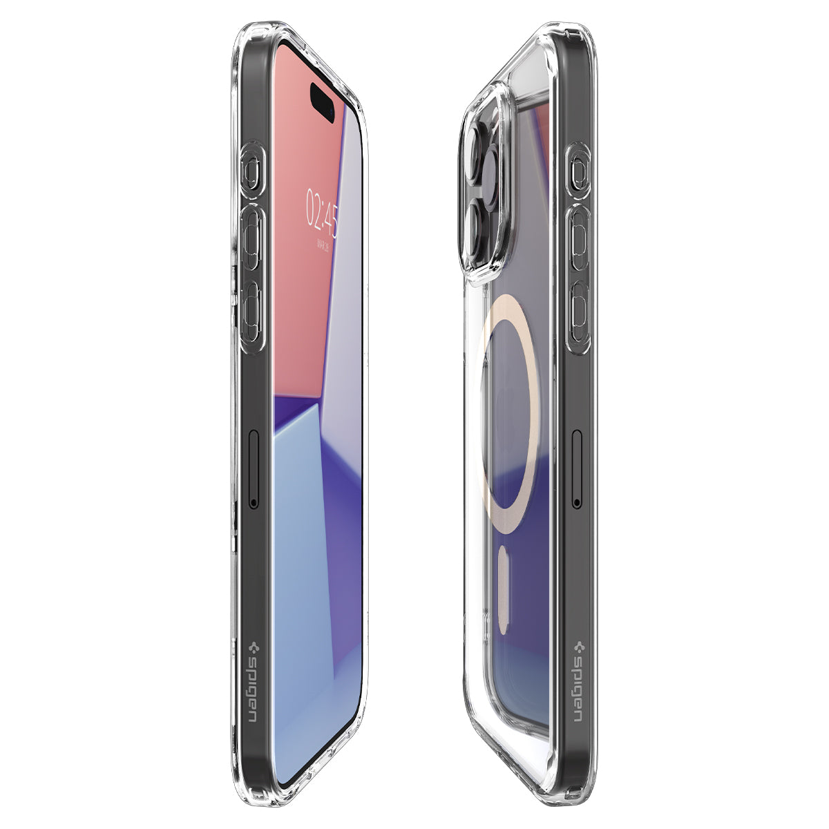 Schutzhülle Spigen Ultra Hybrid Mag mit MagSafe für Apple iPhone 15 Pro Max, Transparent-Golden