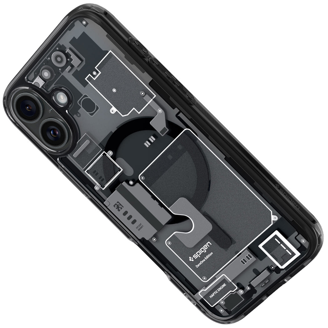 Handyhülle für iPhone 16, Spigen Ultra Hybrid Mag mit MagSafe, Rauchfarben-Grau (Zero One)