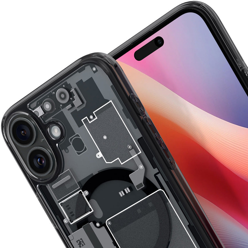 Handyhülle für iPhone 16, Spigen Ultra Hybrid Mag mit MagSafe, Rauchfarben-Grau (Zero One)