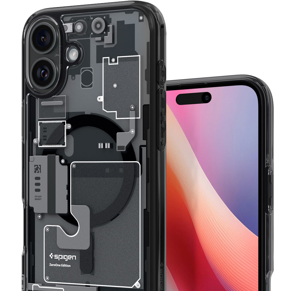 Handyhülle für iPhone 16, Spigen Ultra Hybrid Mag mit MagSafe, Rauchfarben-Grau (Zero One)