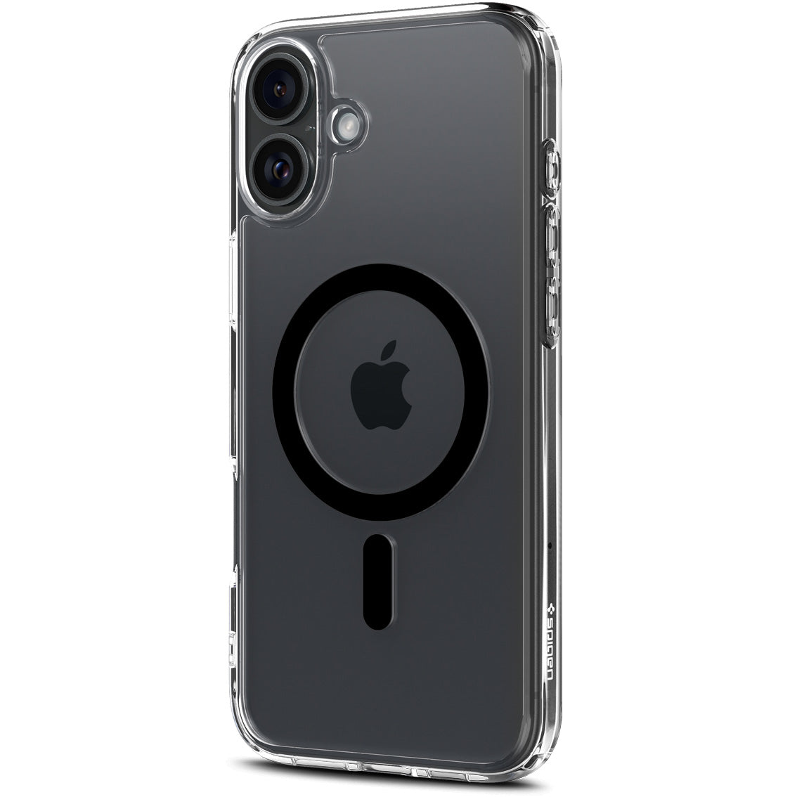 Handyhülle für iPhone 16 Plus, Spigen Ultra Hybrid Mag mit MagSafe, Transparent-Schwarz